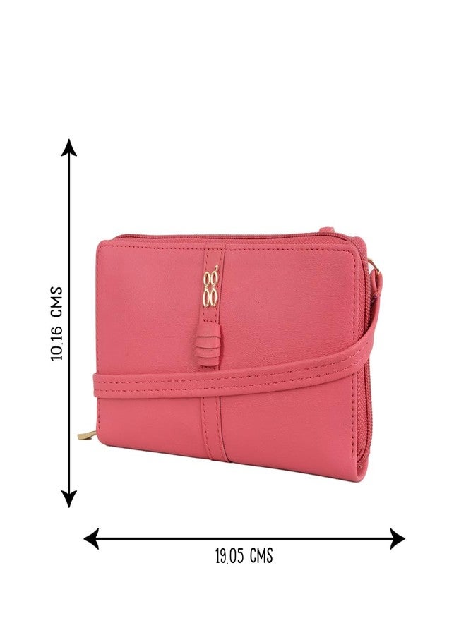 Baggit Women Pink Wallet Large Size | Ladies Stylish Sling Purse Bag | Credit Card Money Holder - Image 3